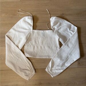 H&M Cream Textured crop top